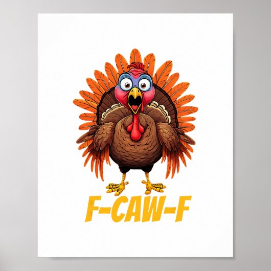 Poster Dinde drôle d'humour de Thanksgiving F-caw-f (Devant)
