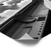 Poster Dinde drôle selfie noir et blanc (Coin)