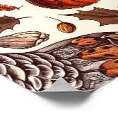 Poster Dinde esthétique et motif de courge (Coin)