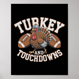 Poster Dinde et touchés de Thanksgiving Football Américai