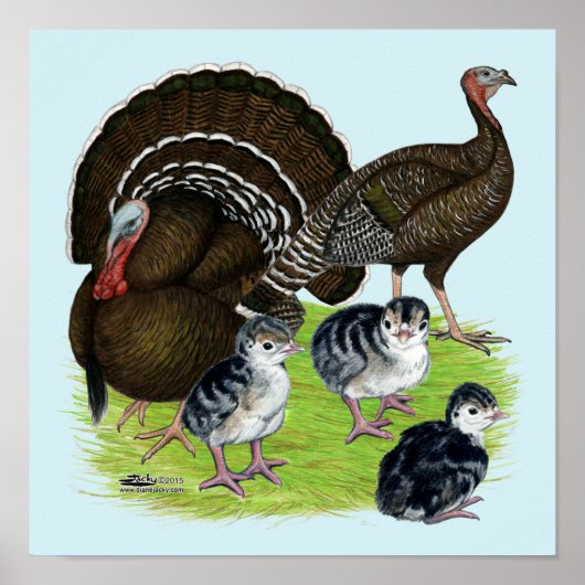 Poster Dinde Famille Bronze Standard (Devant)