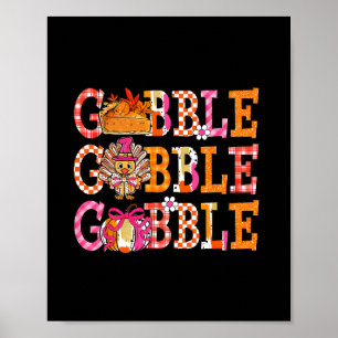 Poster Dinde mignonne gloussement gloussement Pèlerin Tha