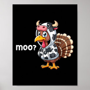 Poster Dinde Mignonne Vache Meugle Déguisement Drôle de C