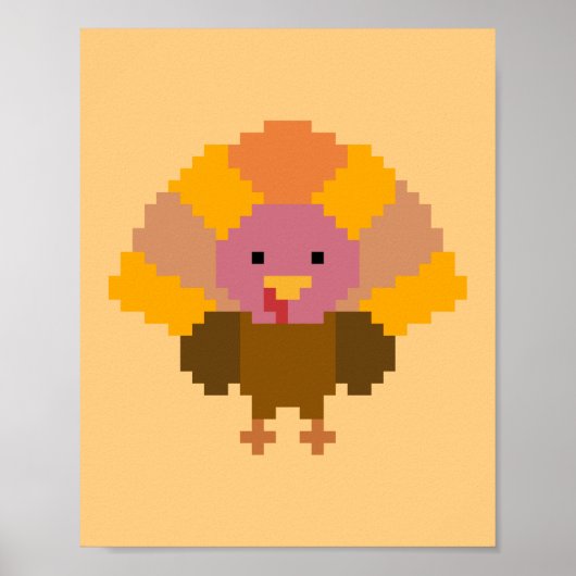 Poster Dinde - Pixel Art (Devant)