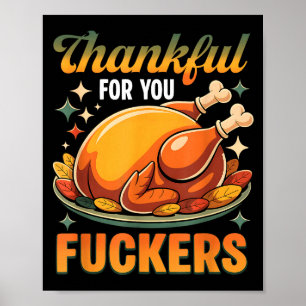 Poster Dinde Rôtie de Thanksgiving Reconnaissant Envers V