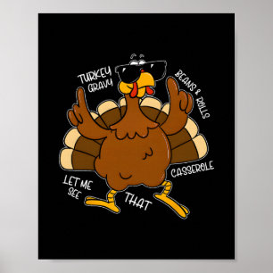 Poster Dinde Sauce Haricots Et Roulés Cerole Drôle de Tha