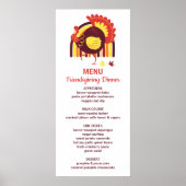 Poster Dinde stylisée Groovy Rainbow Bon Friendsgiving (Devant)