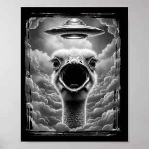 Poster Dindeur extraterrestre drôle Ufo selfie Thanksgivi