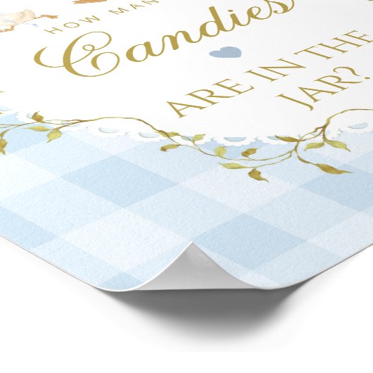 Poster Dindon Comment compter les bonbons Blue Gingham (Coin)