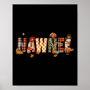 Poster Dindon Nawnee Rétro Automne Léopard Action de grâc