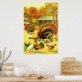 Poster Dindons et poulets d'art (Cuisine)