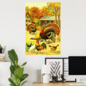 Poster Dindons et poulets d'art (Bureau à domicile)