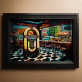 Poster Diner 1950 avec Jukebox