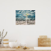 Poster Dîner coucher de soleil sur la plage (Cuisine)