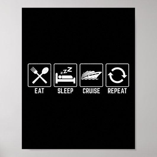 Poster Dîner Croisière Sleep Répéter Vacances Croisière F (Devant)
