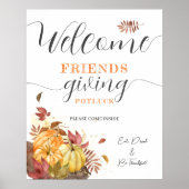 Poster Dîner d'action de grâces Citrouilles de bienvenue, (Devant)