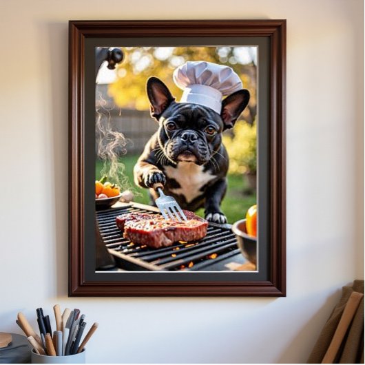 Poster Dîner de chef Buldog à la française