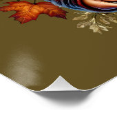 Poster Dîner de dinde Thanksgiving saisonnier (Coin)