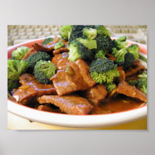 Poster Dîner de nourriture de brocoli de boeuf de