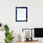 Poster Dîner de répétition à l'aquarelle avec verdure ble (Bureau à domicile)