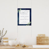 Poster Dîner de répétition à l'aquarelle avec verdure ble (Cuisine)
