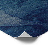 Poster Dîner de répétition à l'aquarelle bleu foncé et ve (Coin)