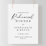 Poster Dîner de répétition de calligraphie idyllique<br><div class="desc">Cette affiche de bienvenue pour la répétition de calligraphie idyllique est parfaite pour une répétition mariage rustique. Le design sobre et élégant présente une typographie de script classique et sophistiquée en noir et blanc.</div>