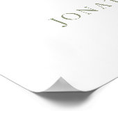 Poster Dîner de répétition de calligraphie verte et blanc (Coin)