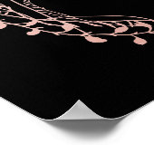 Poster Dîner de répétition de Fleur sauvage noir et Rose (Coin)