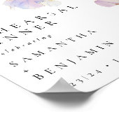 Poster Dîner de répétition de mariage floral d'iris éléga (Coin)