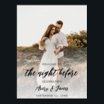 Poster Dîner De Répétition De Photo Budget La Nuit Précéd<br><div class="desc">Dîner De Répétition Photo Moderne La Nuit Avant Affiche de bienvenue</div>