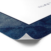 Poster Dîner de répétition de verdure bleu foncé à l'aqua (Coin)