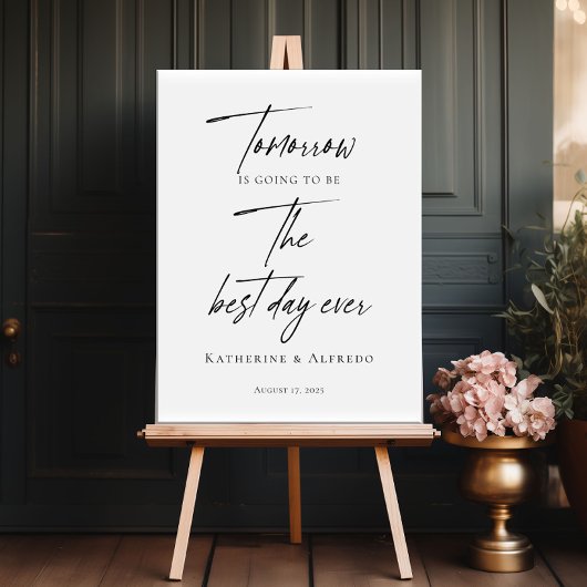 Poster Dîner de répétition élégant la nuit avant la bienv