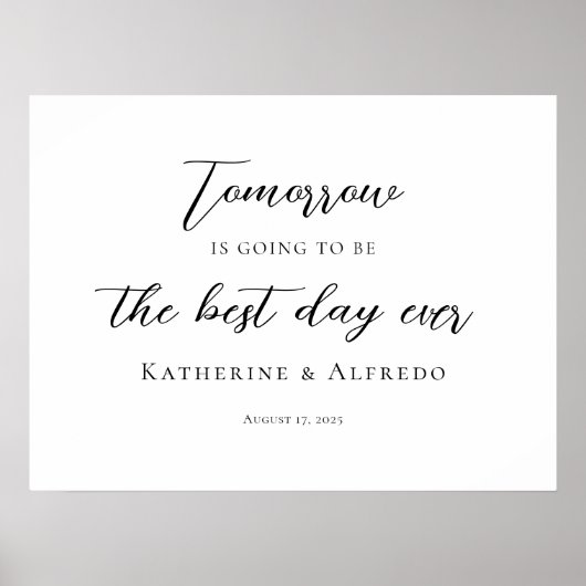 Poster Dîner de répétition élégante calligraphie bienvenu (Devant)