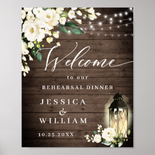 Poster Dîner de répétition en bois rustique de la lantern