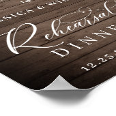 Poster Dîner de répétition en bois rustique de la lantern (Coin)