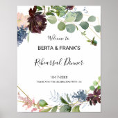 Poster Dîner de répétition Floral de Bourgogne (Devant)