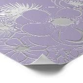 Poster Dîner de répétition floral pourpre (Coin)