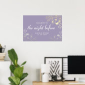 Poster Dîner de répétition floral pourpre (Bureau à domicile)