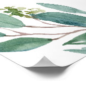 Poster Dîner de répétition florale élégant et verdoyant B (Coin)