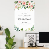 Poster Dîner de répétition florale élégant et verdoyant B (Bureau à domicile)