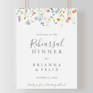 Poster Dîner de répétition florale Wild Multicolor Bienve