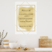 Poster Dîner de répétition formel encadré d'or en ivoire  (Cuisine)