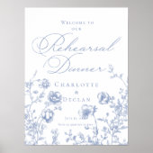 Poster Dîner de répétition Français toile Bleu Accueil Fl (Devant)