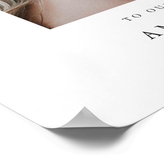 Poster Dîner de répétition Mariage photo moderne Bienvenu (Coin)