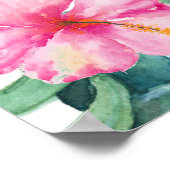 Poster Dîner de répétition mariage Signes Hibiscus Fleurs (Coin)