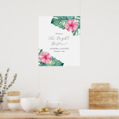 Poster Dîner de répétition mariage Signes Hibiscus Fleurs (Cuisine)