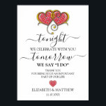 Poster Dîner de répétition minimaliste élégant pour Maria<br><div class="desc">Élégant minimaliste Mariage Répétition Conception du dîner</div>