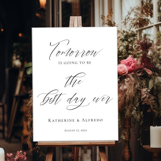 Poster Dîner de répétition moderne la nuit avant la bienv