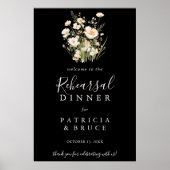 Poster Dîner de répétition noir Fleur sauvage classique B (Devant)